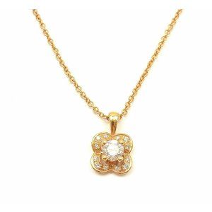 Mauboussin 18k Rose Gold Diamond Flower Pendant Necklace